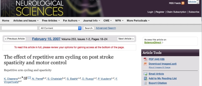 Effect of repetitive arm, cycling on post stroke